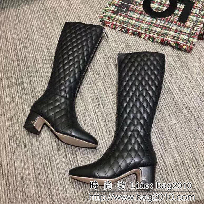CHANEL香奈兒 2018最新電繡款 百搭經典款 16寸牛皮長靴 QZS2556